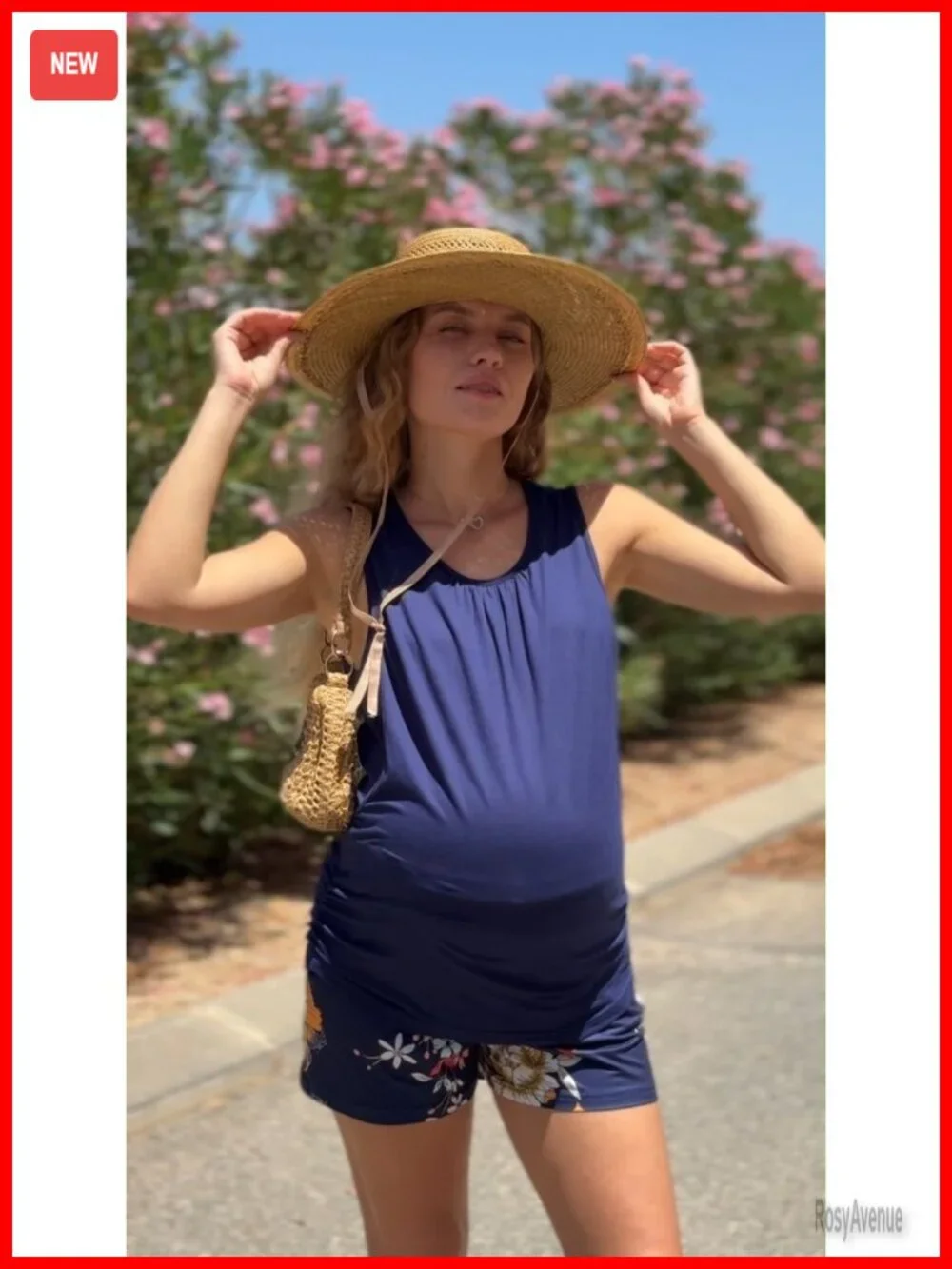 Maternity Nursing Pajama Set Sleeveless Top & Shorts with Pockets